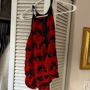 Manaola Kinolau Lehua - Red and Black Sleeveless Top